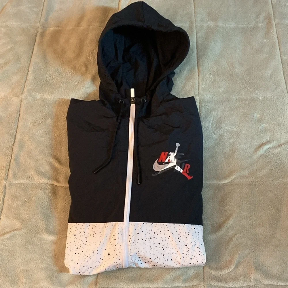 Nike Air Jordan Full Zip Windbreaker “Black White Red”